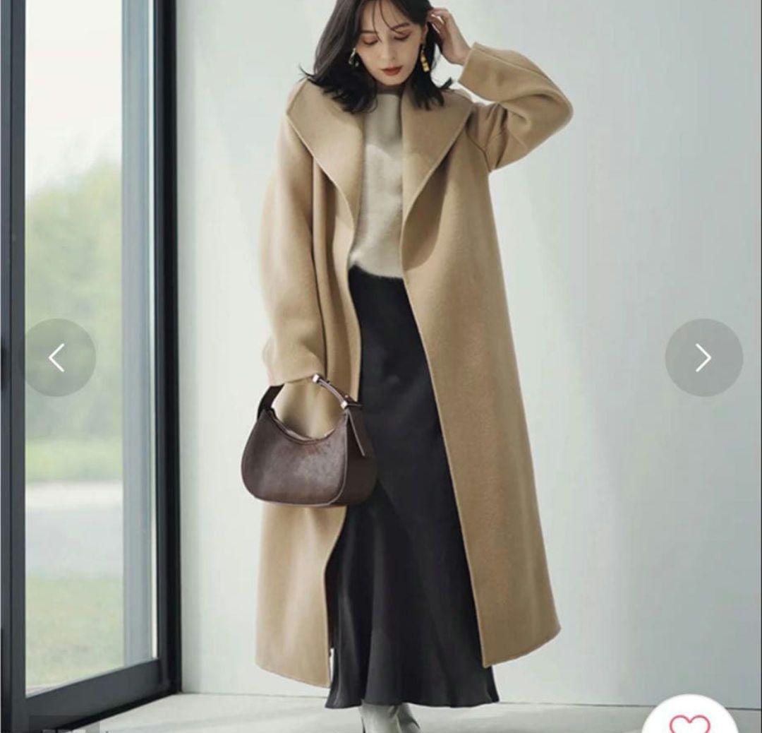 ビッグカラーリバーコートMサイズ キャメル ベージュ