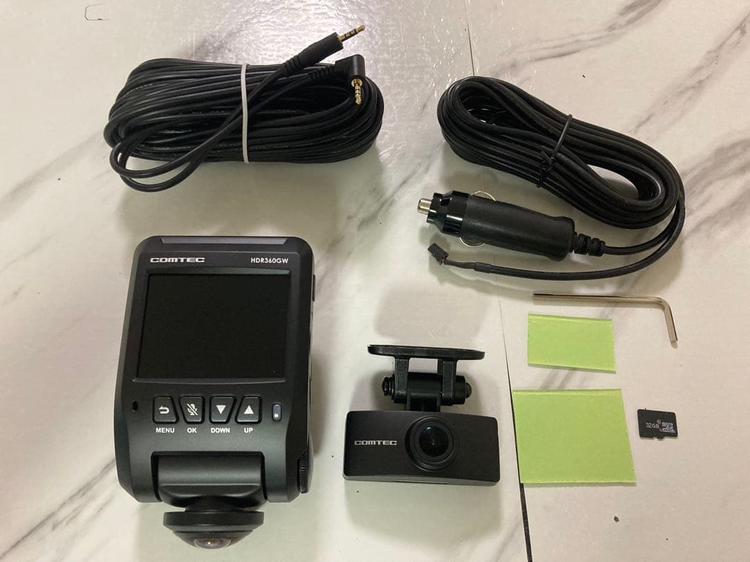riiコムテック HDR360GW 前後2カメラ　ドライブレコーダー