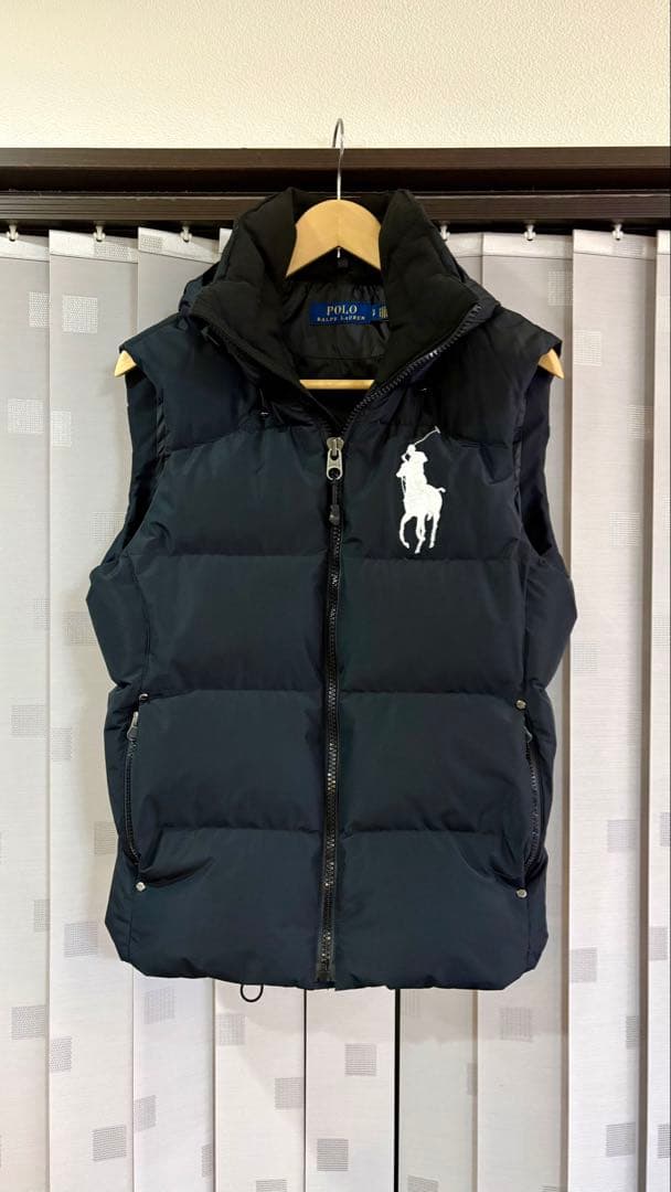 ラルフローレン　ダウンベスト　SP 黒　フード付き