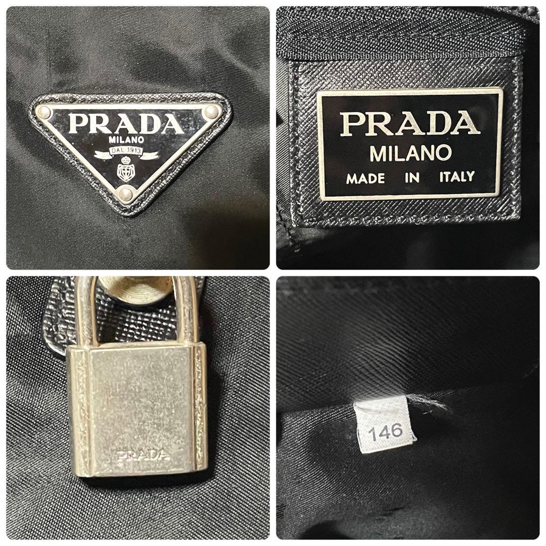 【美品】PRADA プラダ　ボストンバッグ　ナイロン　ブラック　大容量　メンズ