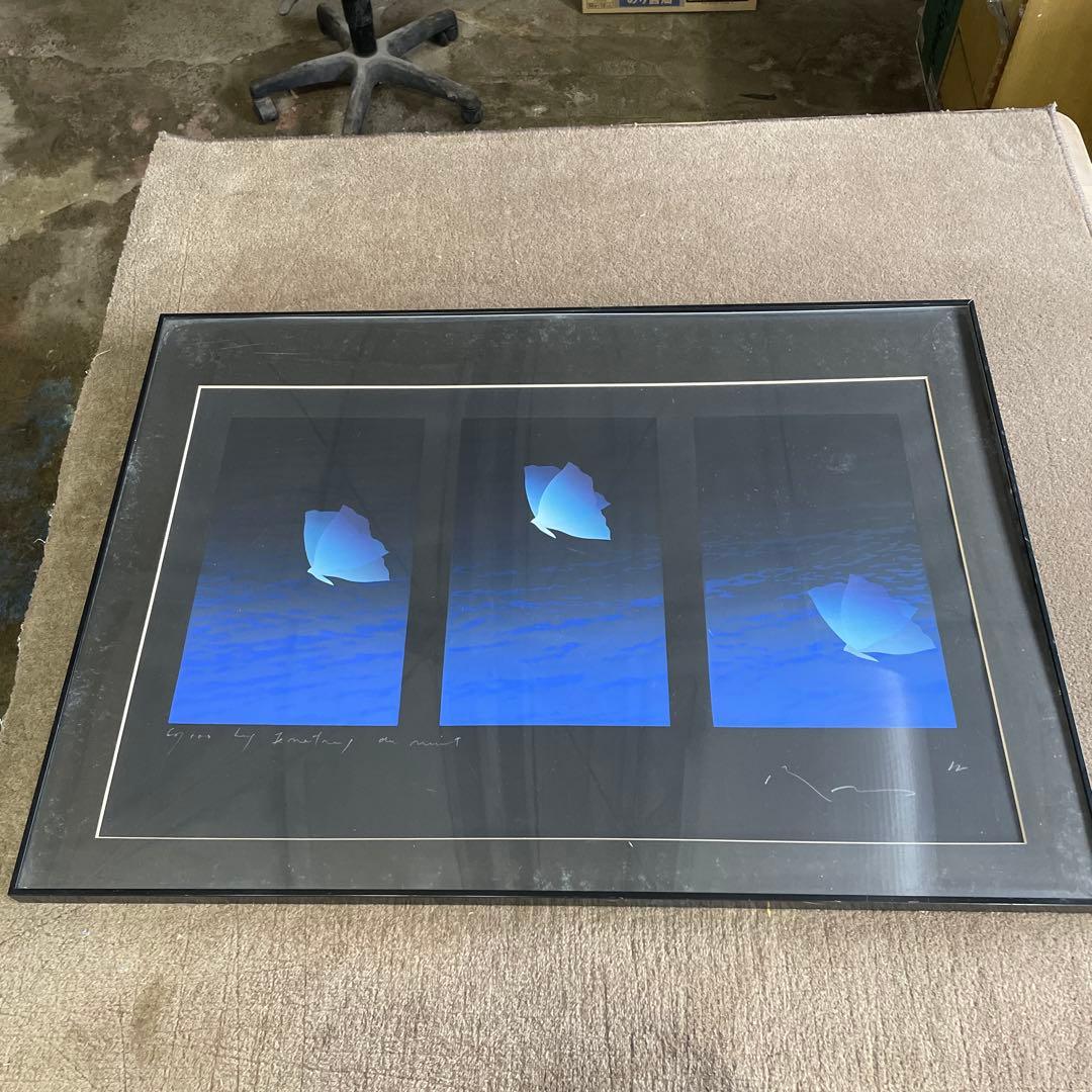 Ｔ*ｙ様 井上公三 夜の窓辺 シルクスクリーン 青ブルー 930cm x 660