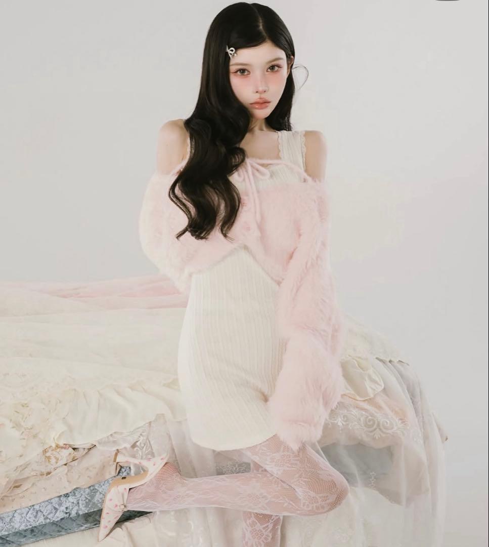 ダーリッチ ケーブルニットソーセットワンピース