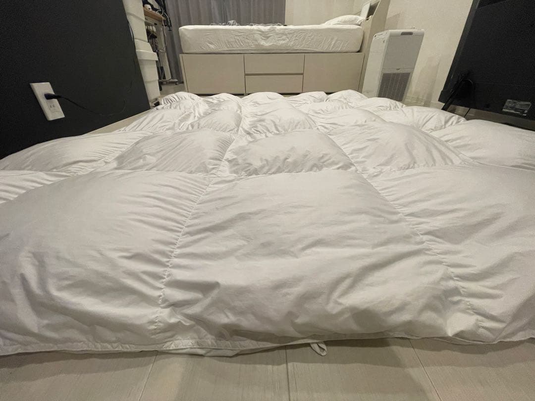 無印良品グレー羽毛掛け布団軽量一層式ダブル