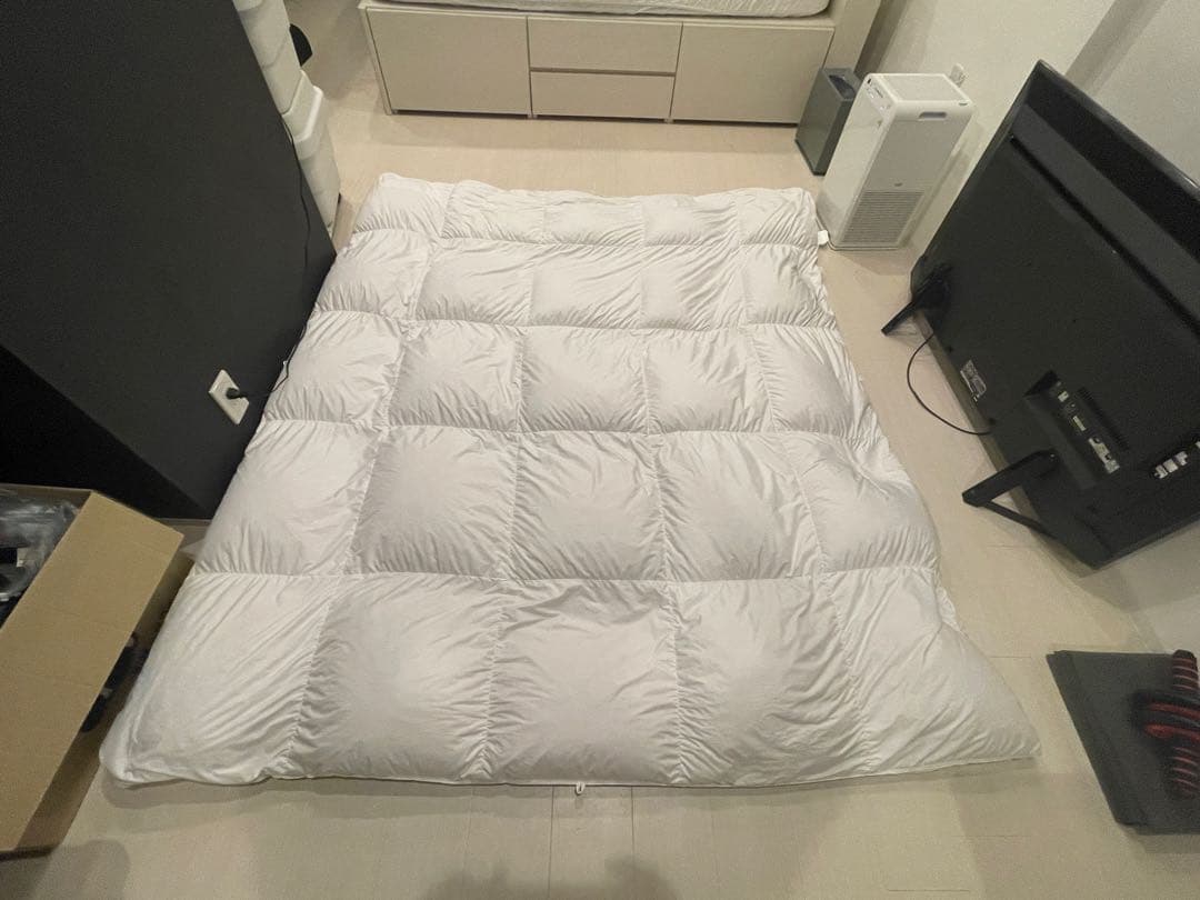 無印良品グレー羽毛掛け布団軽量一層式ダブル