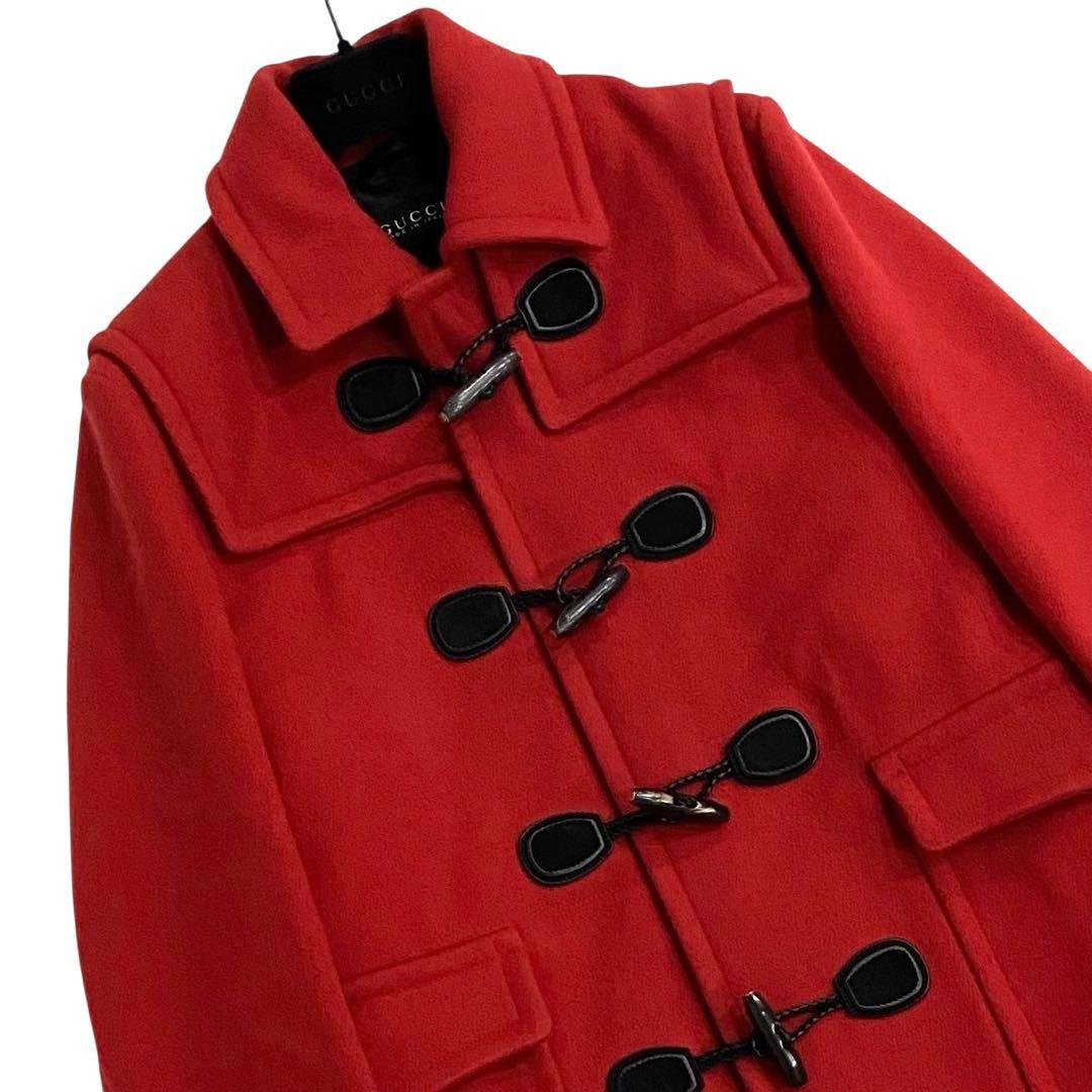 15-16AW★ミケーレ期★グッチ ダッフルコート 赤 メンズ 48 イタリア製
