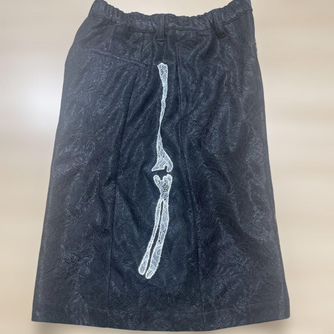 anrealage homme 黒の骨プリントショートパンツ