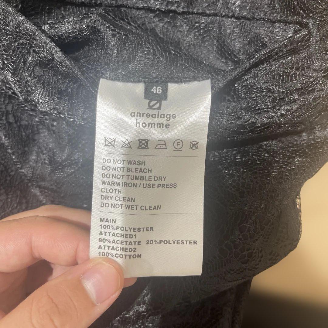 anrealage homme 黒の骨プリントショートパンツ