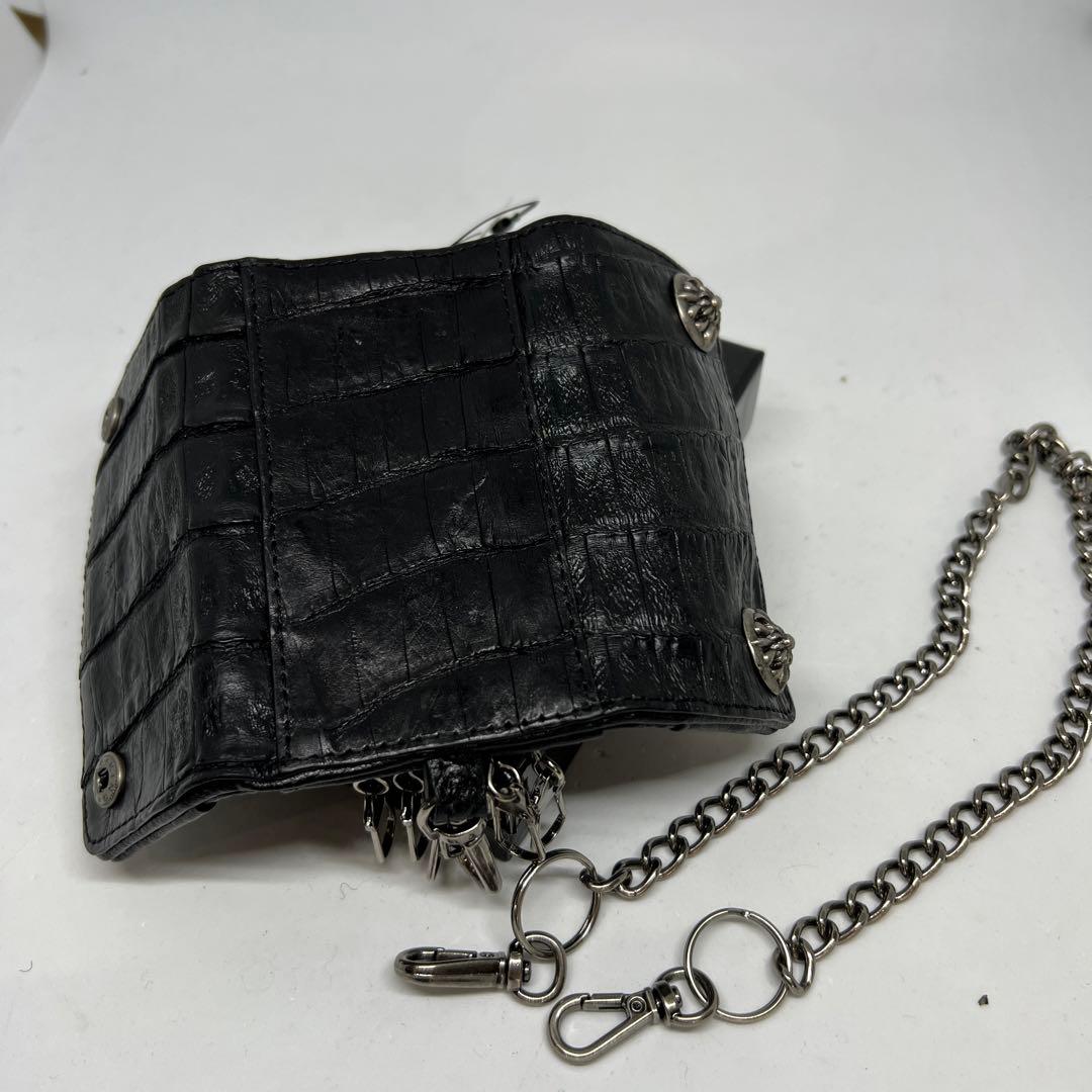 くまぽんさん専用 新品　黒クロコダイルチェーン取り外し付き5連キーケース