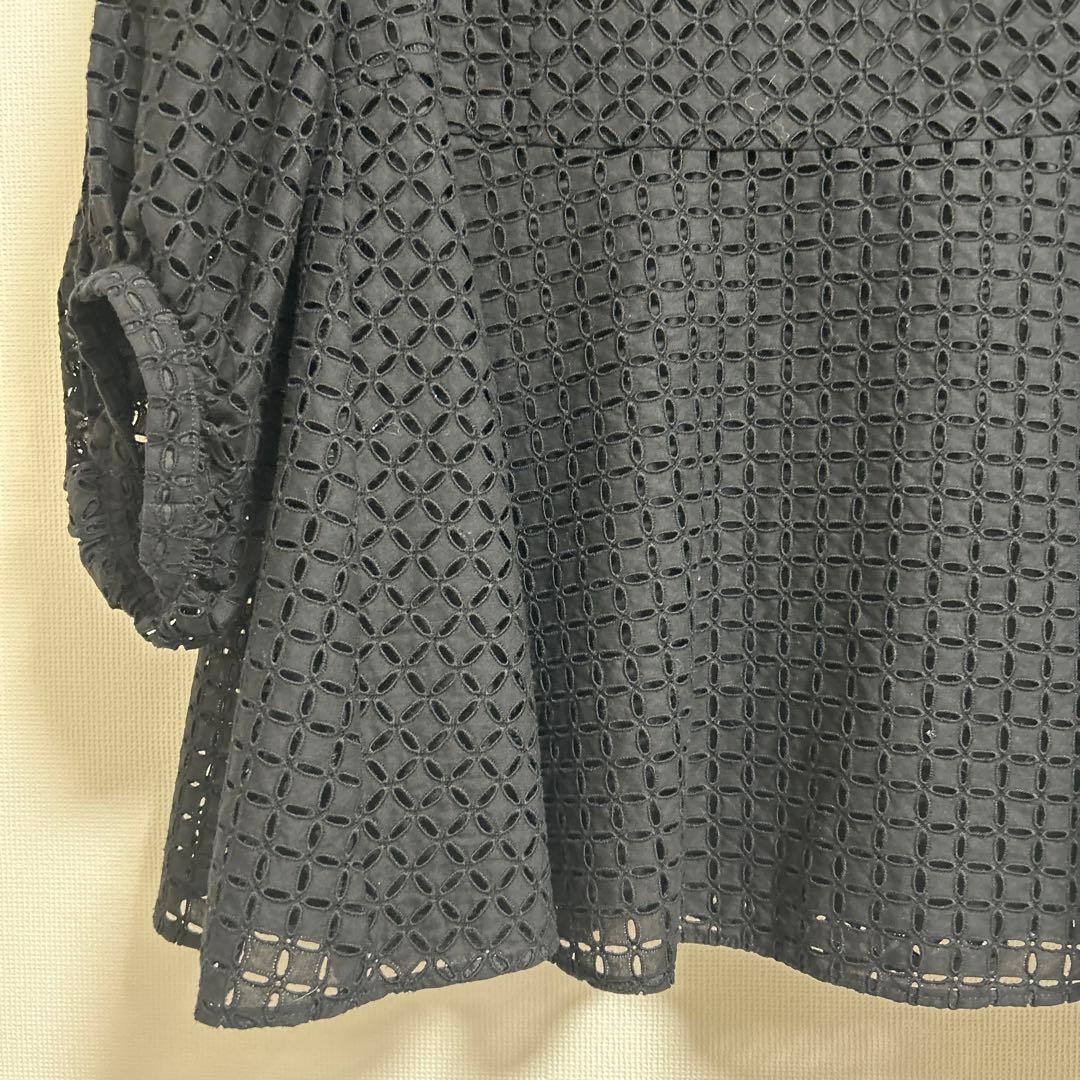 フォクシー　ブラウス　38 ブラック　Vacation アイレットレース