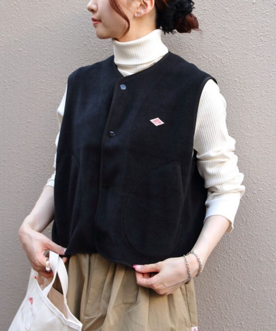 DANTON | フリース カラーレスベスト WOMEN