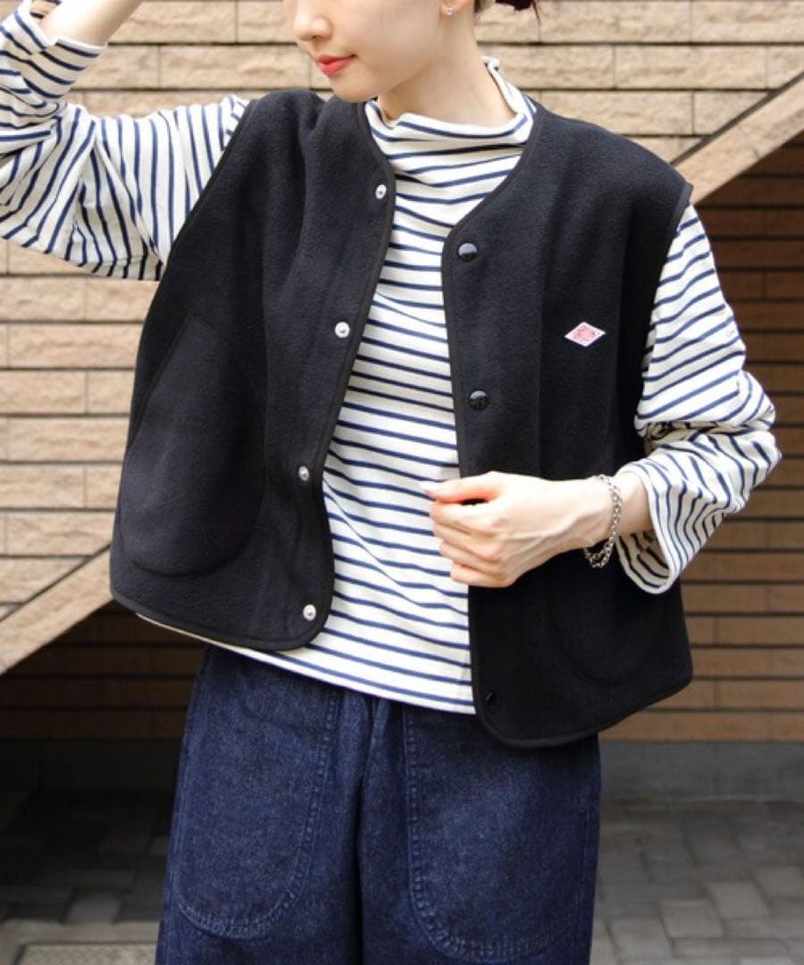 DANTON | フリース カラーレスベスト WOMEN