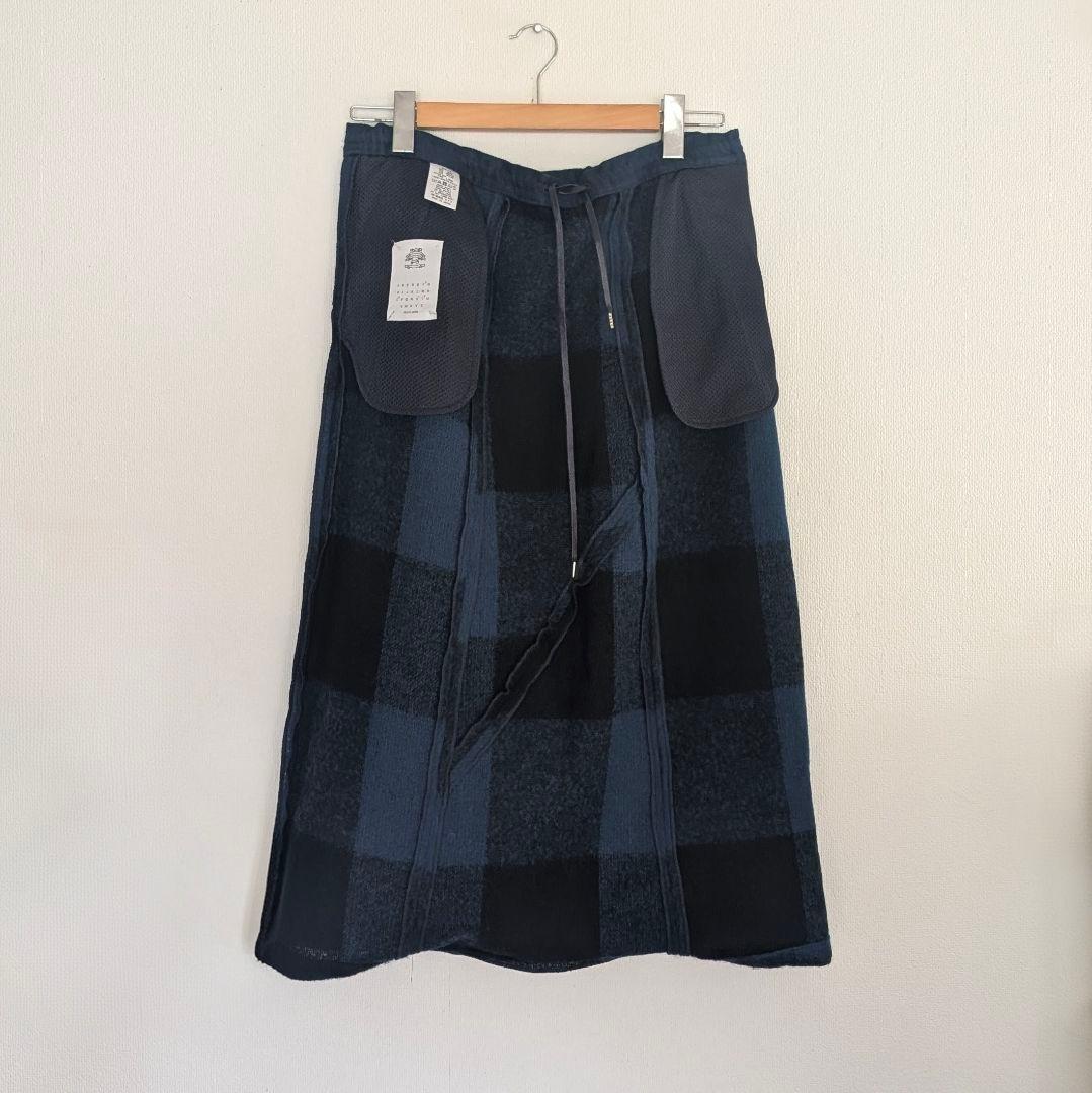 stof ストフ モヘア＆ウール ブロックチェック切り替え サルエルパンツ