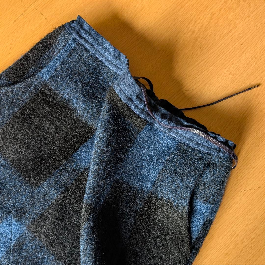 stof ストフ モヘア＆ウール ブロックチェック切り替え サルエルパンツ