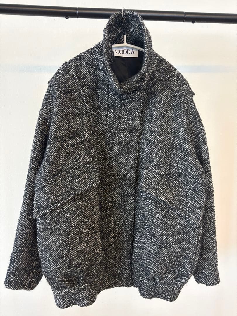 【美品】CODE A ツイード ハイネックジャケット