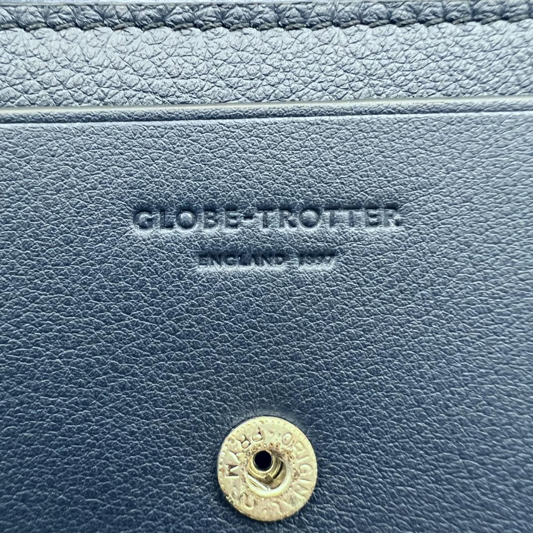 未使用品グローブトロッター☆メンズカードケース 名刺入れ ソフトレザー 本革 紺