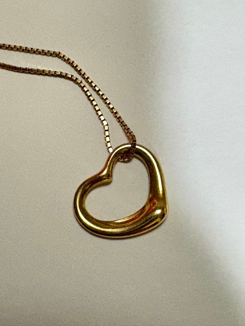 18金15mm Tiffany & Co. オープンハートネックレス