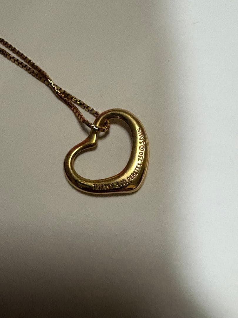 18金15mm Tiffany & Co. オープンハートネックレス
