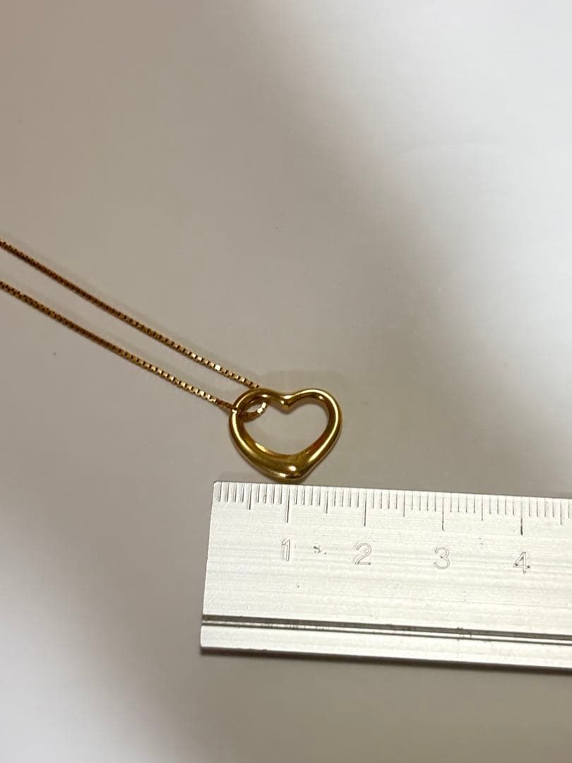 18金15mm Tiffany & Co. オープンハートネックレス