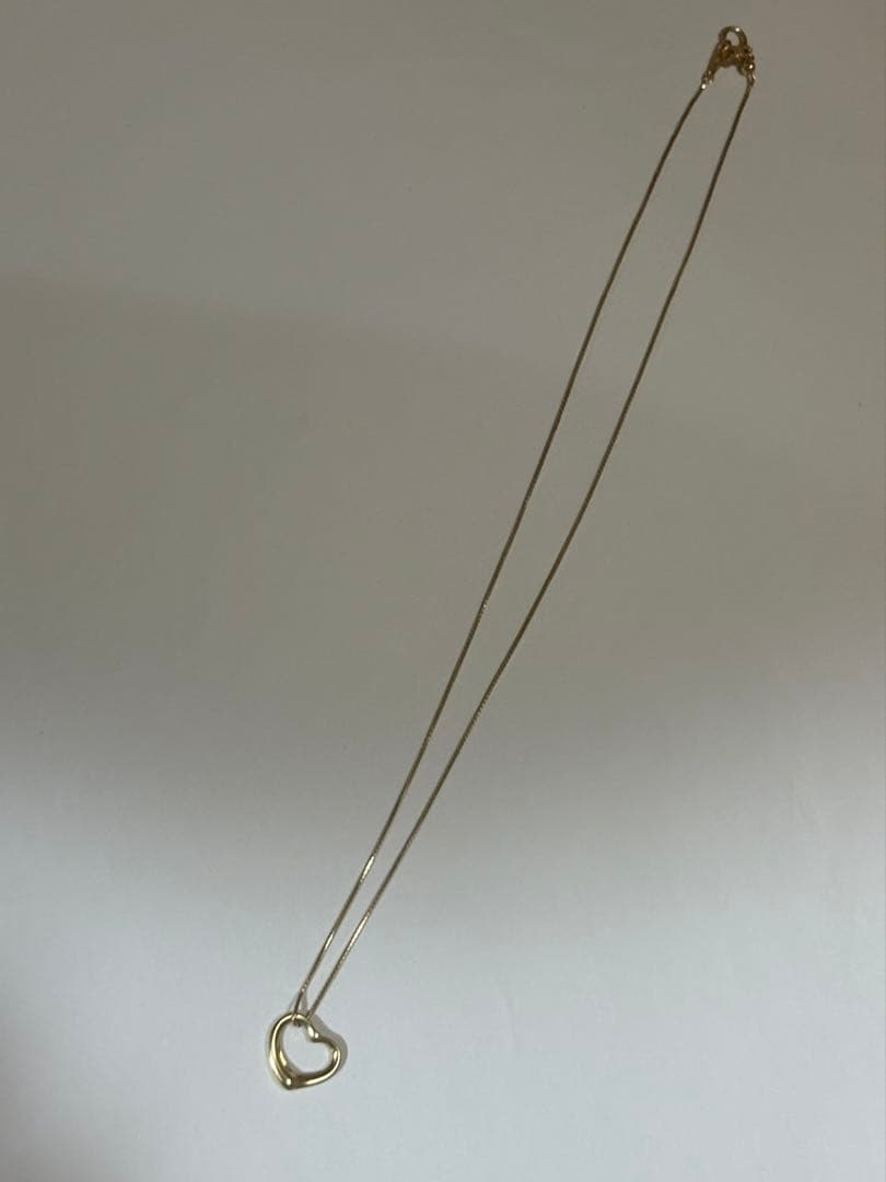 18金15mm Tiffany & Co. オープンハートネックレス