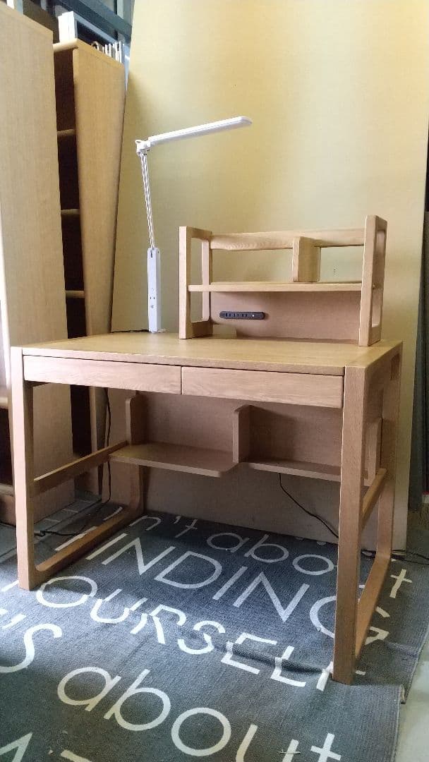 ※値下げ中※学習机◆浜本工業◆デスク◆棚付き◆中古品(2412④)