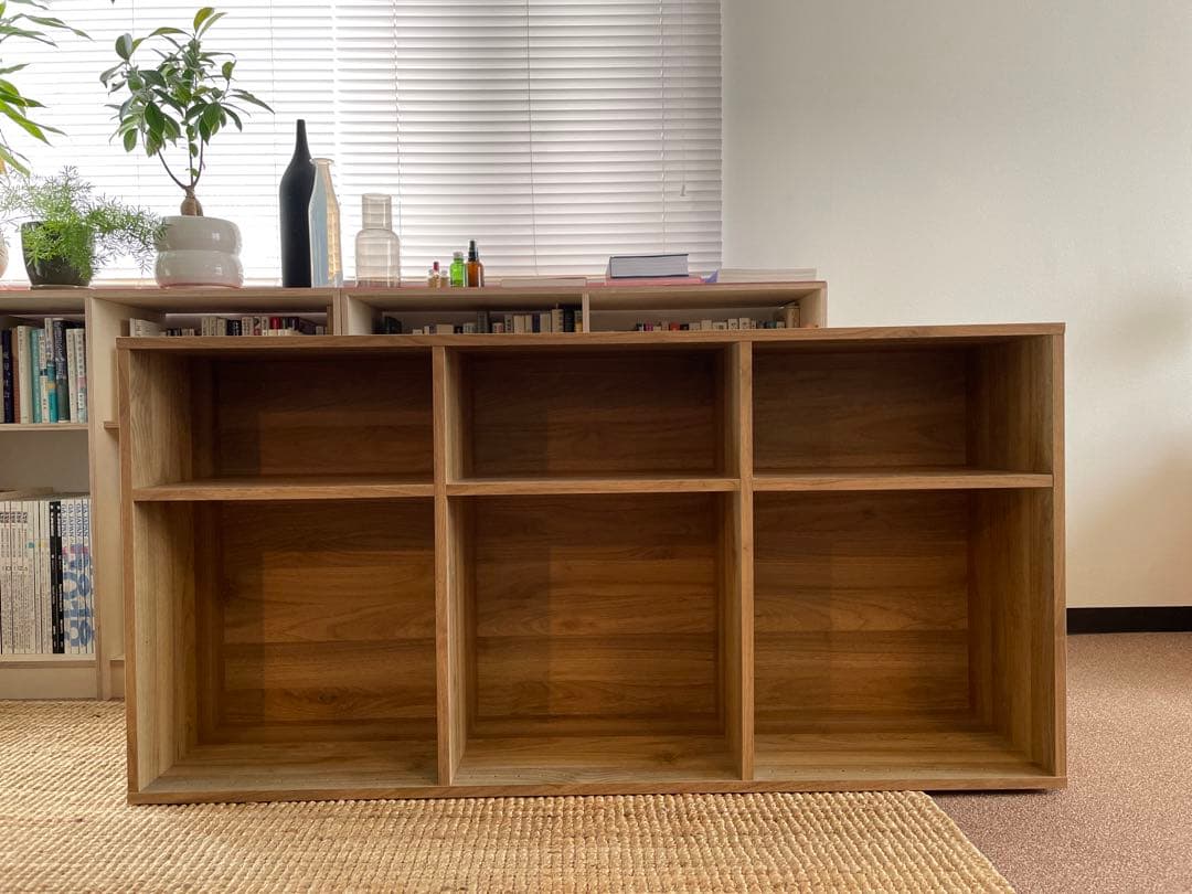 ナチュラルウッド調オープンシェルフ