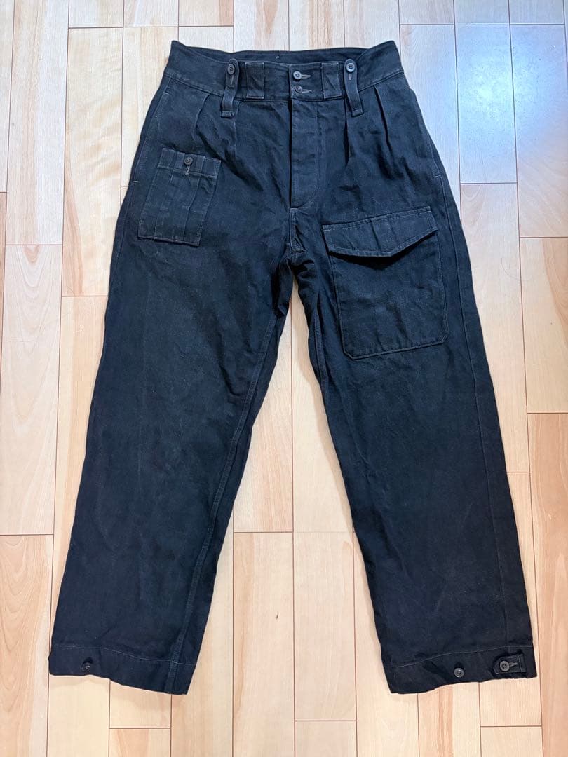 期間限定　ナイジェルケーボン ブリティッシュアーミーパンツ　ブラックデニム