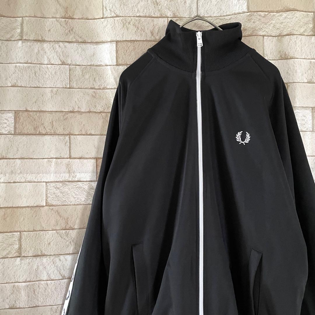 フレッドペリー トラックジャケット ジャージ ポルトガル製 刺繍 黒 M