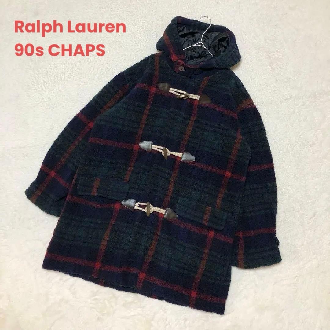 【L】90s CHAPS ralph lauren チェック ダッフルコート