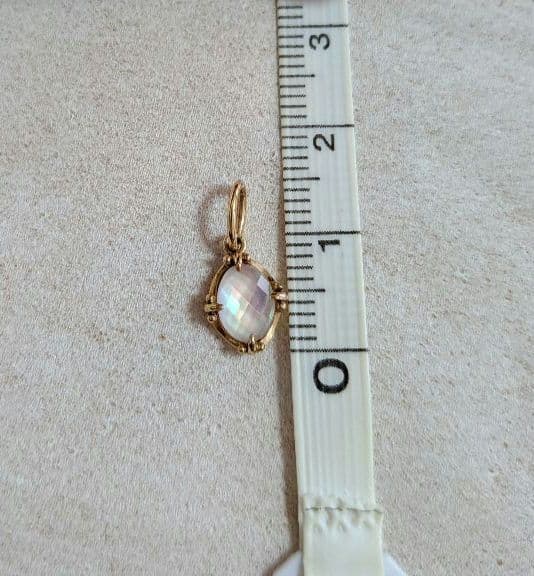 ノジェス　ペンダントトップ　ピンクシェル　クォーツ　金