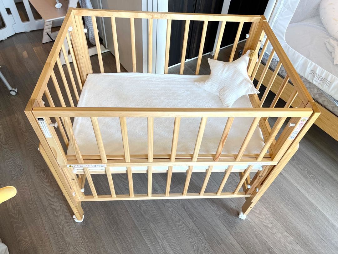 トール Wオープン ベビーベッド ナチュラルミニ
