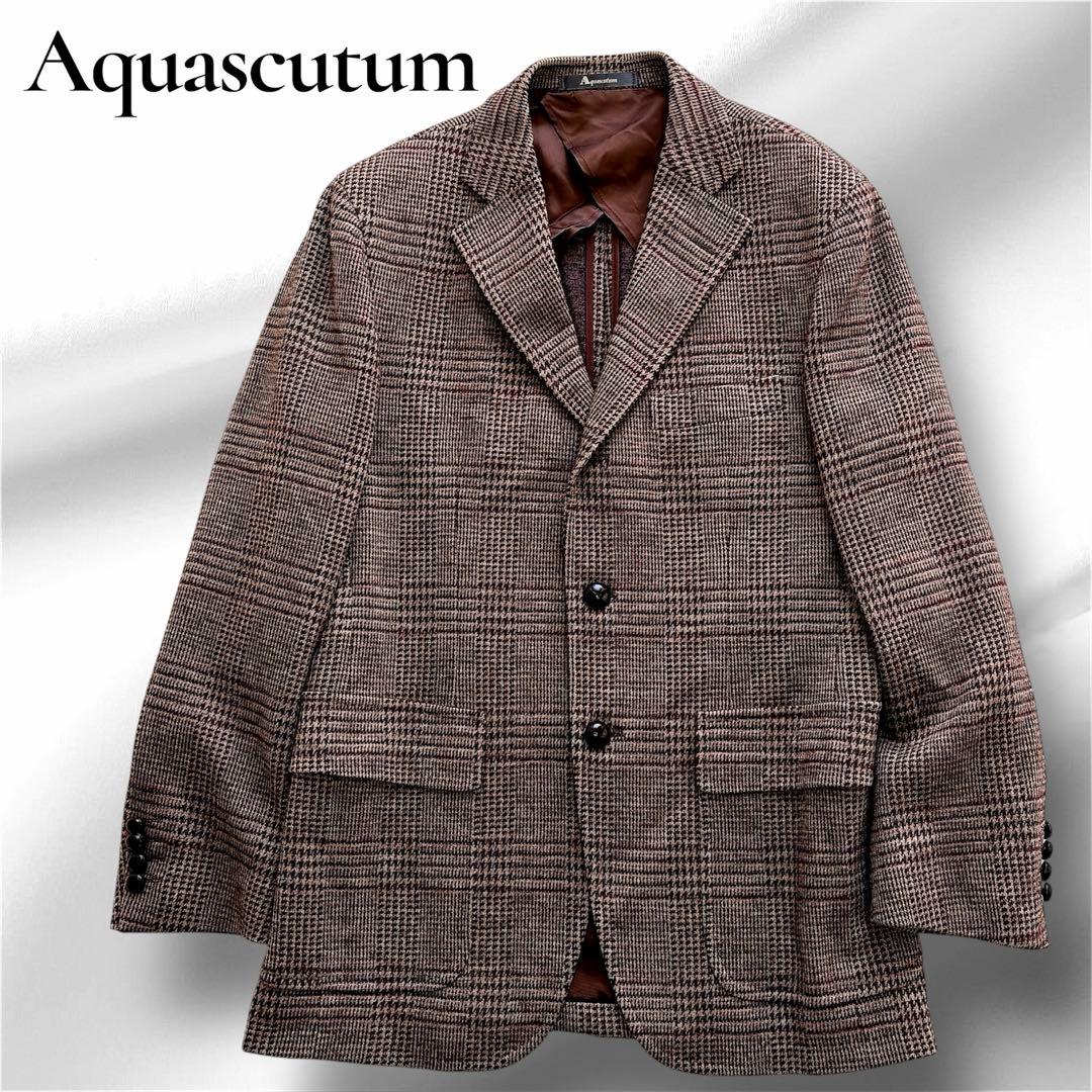 Aquascutum テーラードジャケット　やや厚手　グレンチェック　秋冬