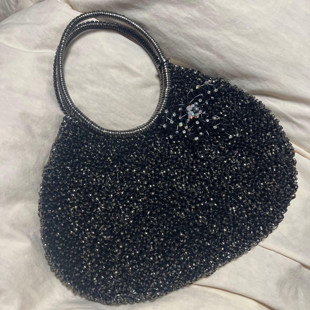 アンテプリマ　ワイヤーバッグ　ブラック　リボンチャーム付き　美品