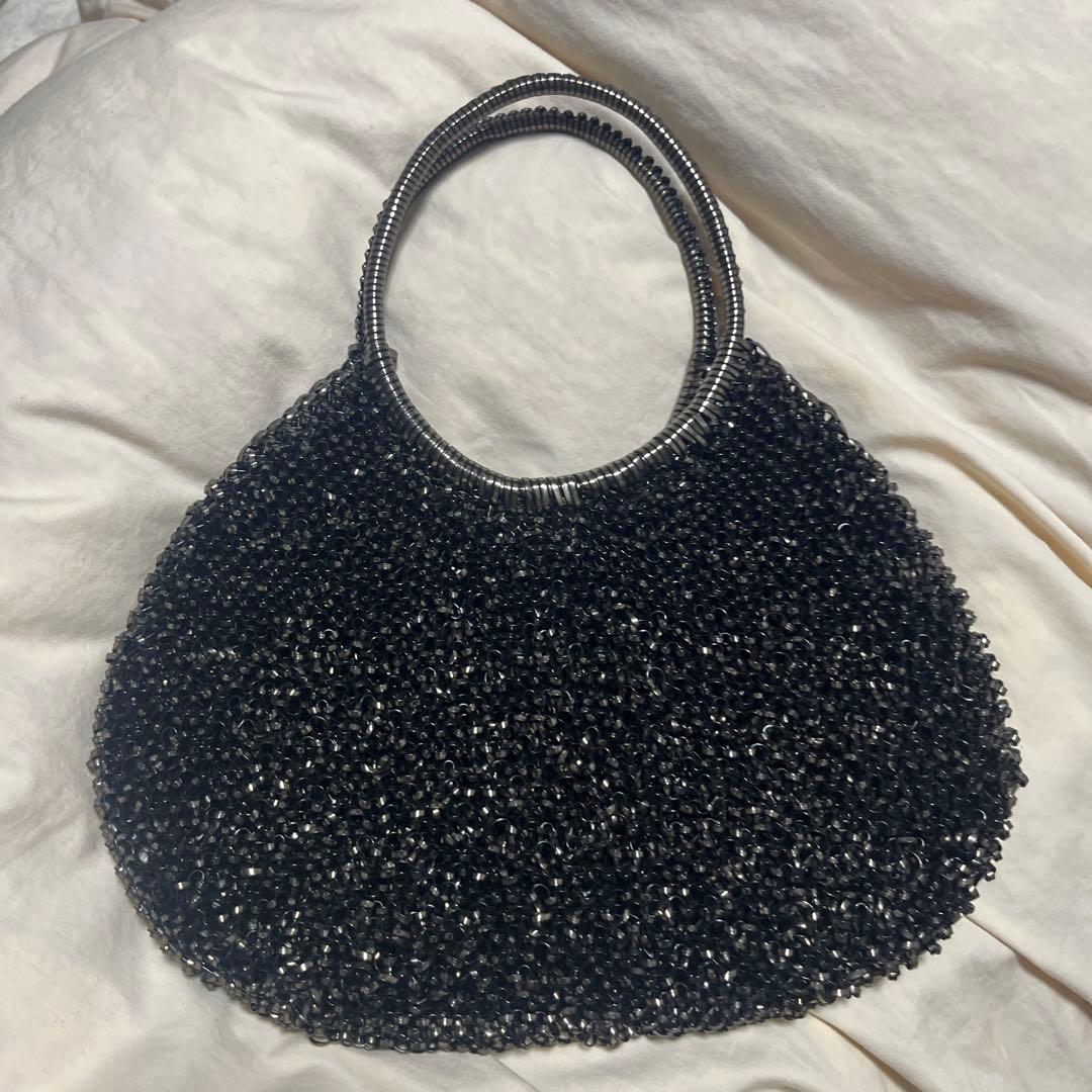 アンテプリマ　ワイヤーバッグ　ブラック　リボンチャーム付き　美品