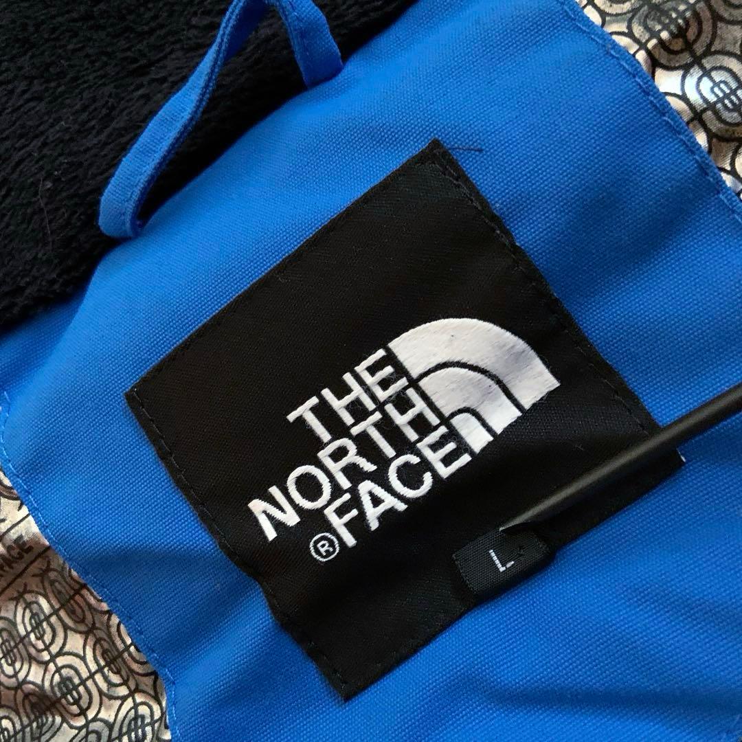 Lノースフェイスハイベントブルー青クラウスダウンジャケットパーカーファー付
