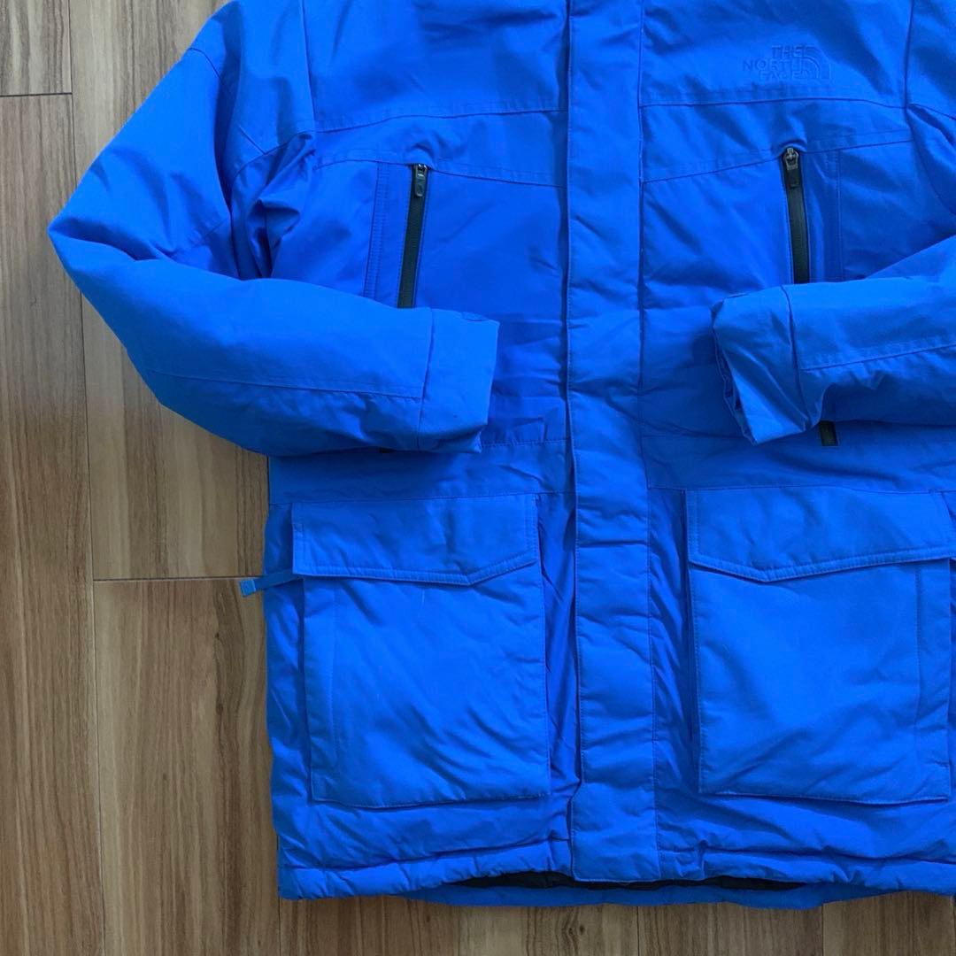 Lノースフェイスハイベントブルー青クラウスダウンジャケットパーカーファー付