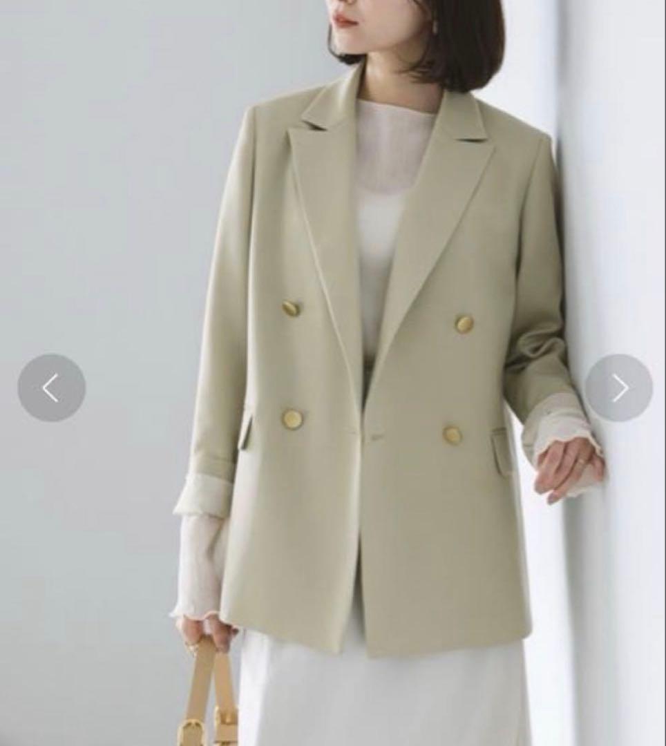 ノーブル　3.4万　新品タグ付　トリコチンピークドラペルジャケット　グリーンB