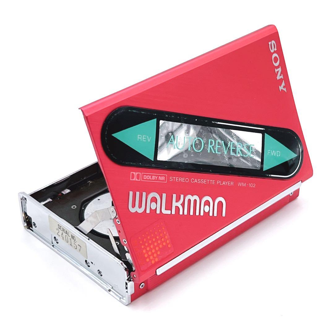 【超美品・動作品】 SONY WM-102 ウォークマン　 希少色　レッド