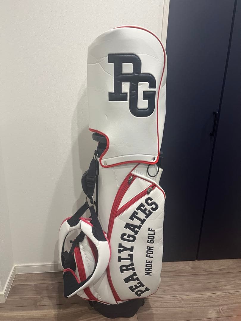 PEARLY GATES キャディバッグ 89 ホワイト/レッド