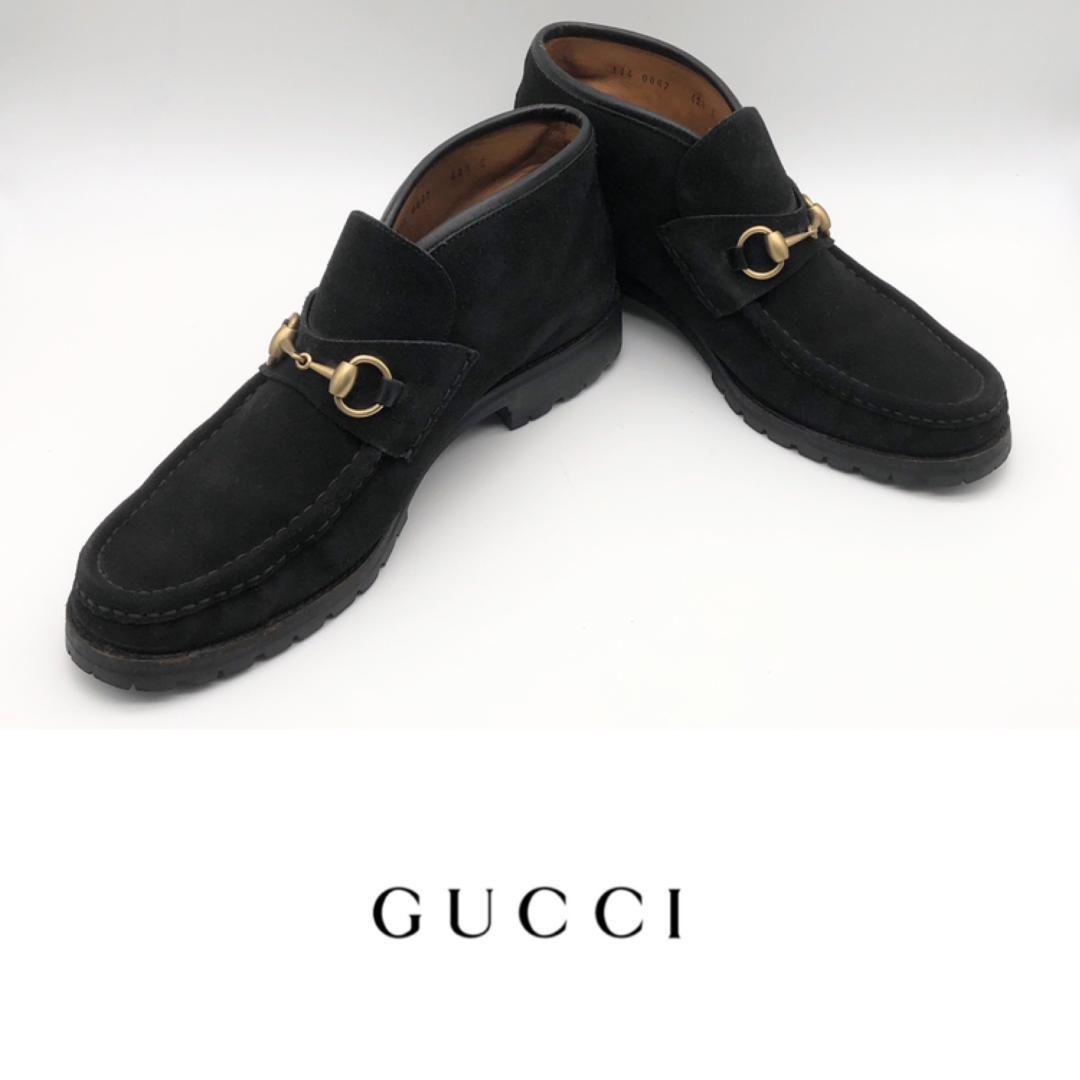 GUCCI グッチ ビットモカシン ハイカット イタリア製 メンズ USED