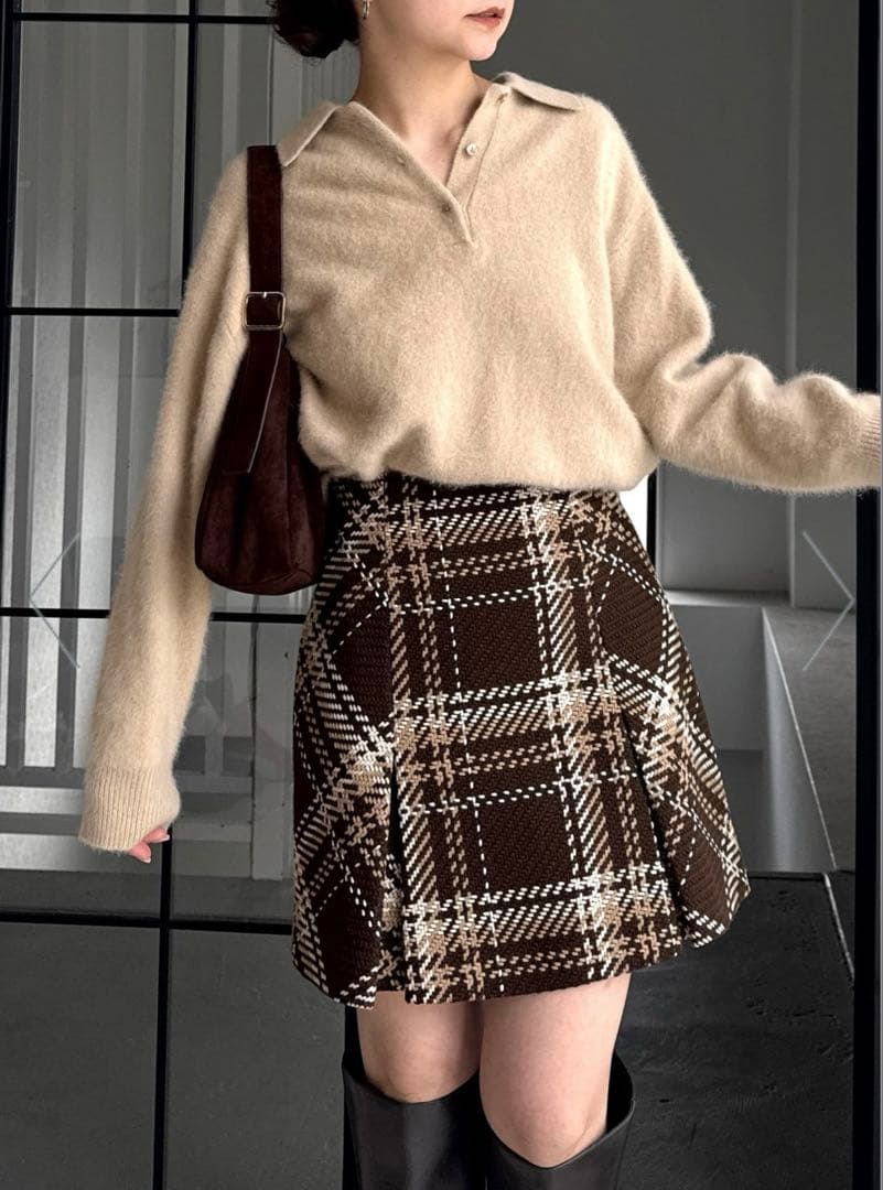 【美品】SNIDEL Sustainableロービングチェックミニスカート