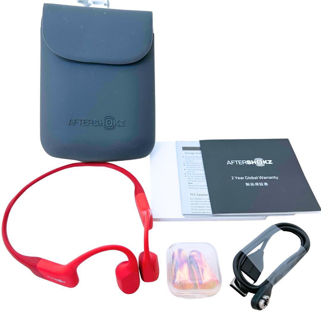 状態良好！AfterShokz Aeropex 骨伝導ワイヤレスヘッドホン 赤