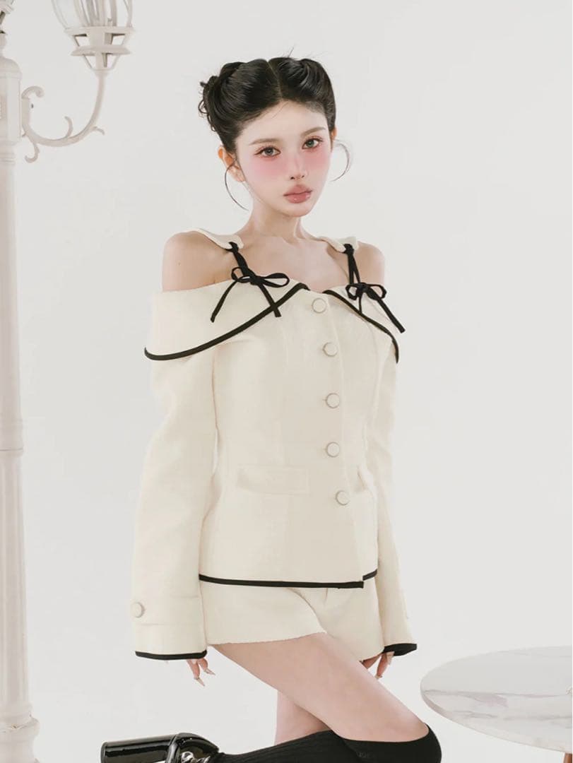 ダーリッチ ボンディングツイードオフショルチュニック Ｓ