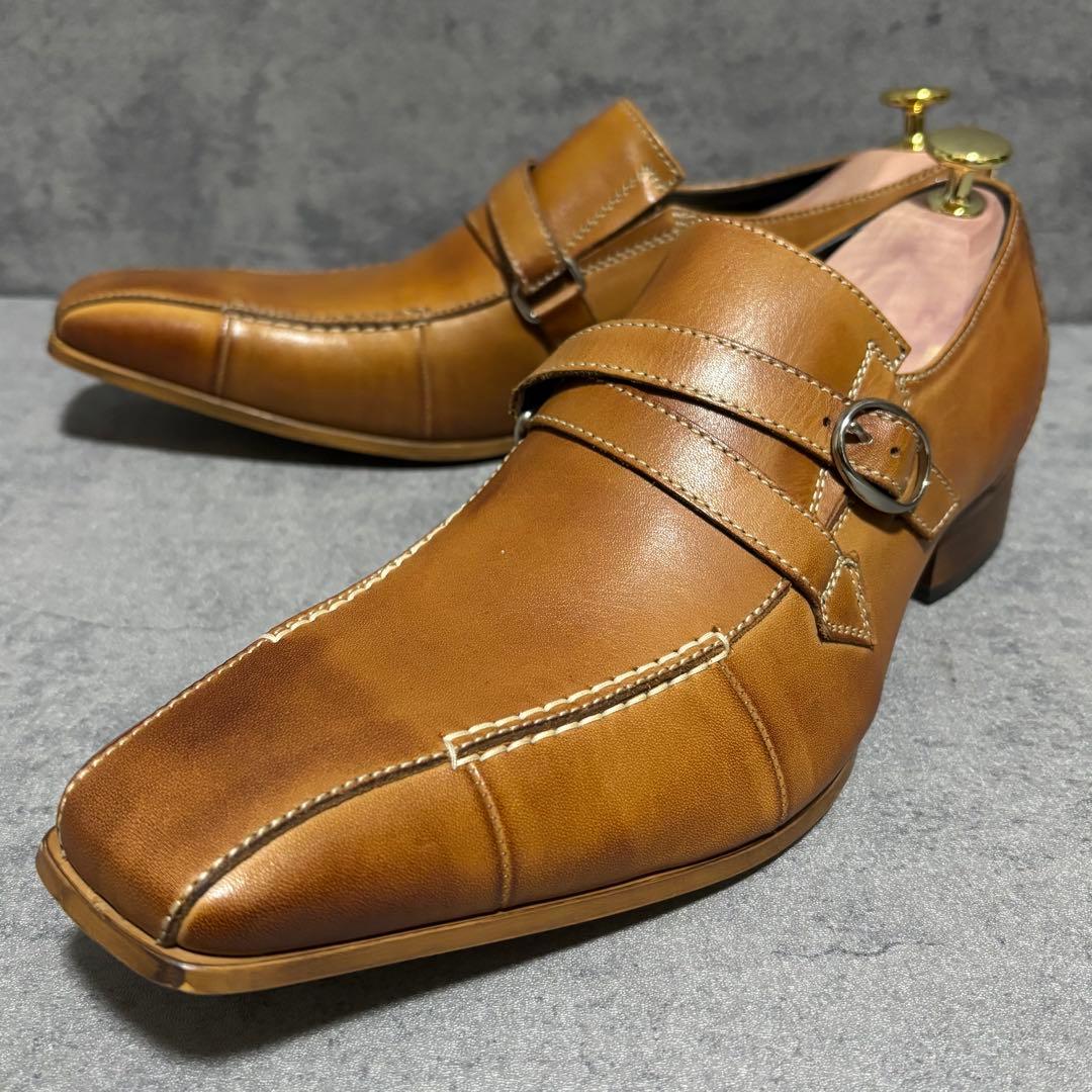 新品　キャサリンハムネットロンドン　ドレスシューズ　キャメル　ベルト　2229