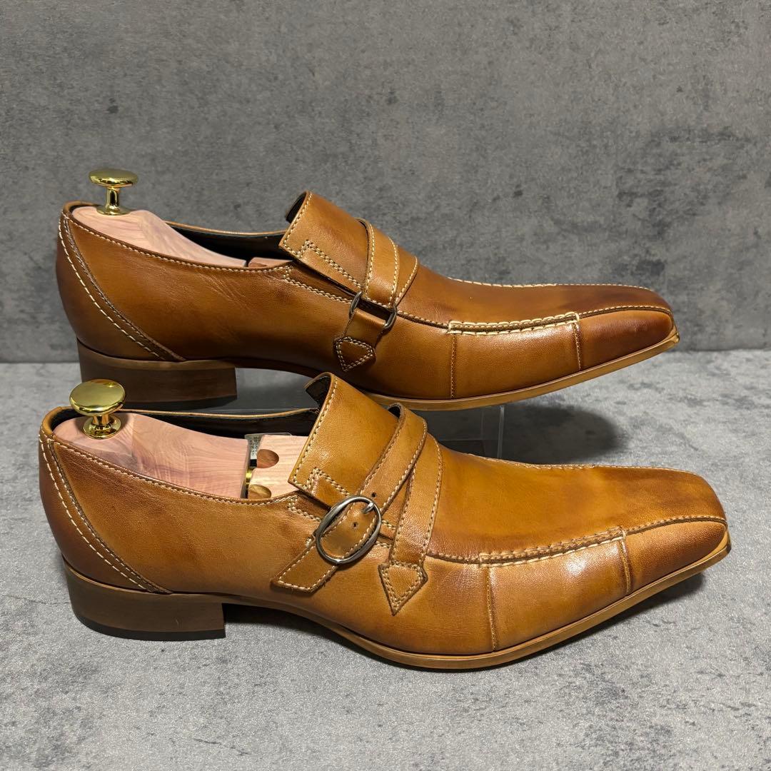 新品　キャサリンハムネットロンドン　ドレスシューズ　キャメル　ベルト　2229