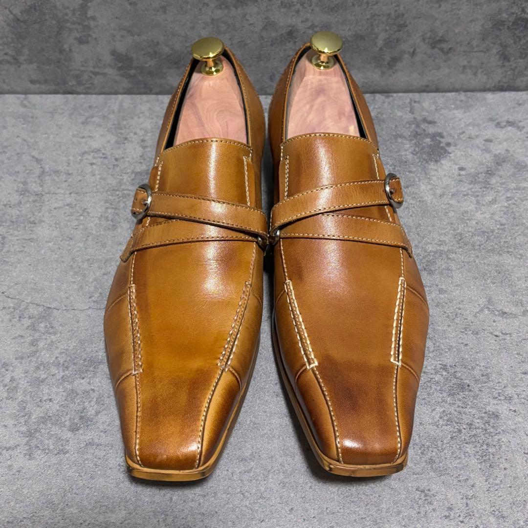 新品　キャサリンハムネットロンドン　ドレスシューズ　キャメル　ベルト　2229