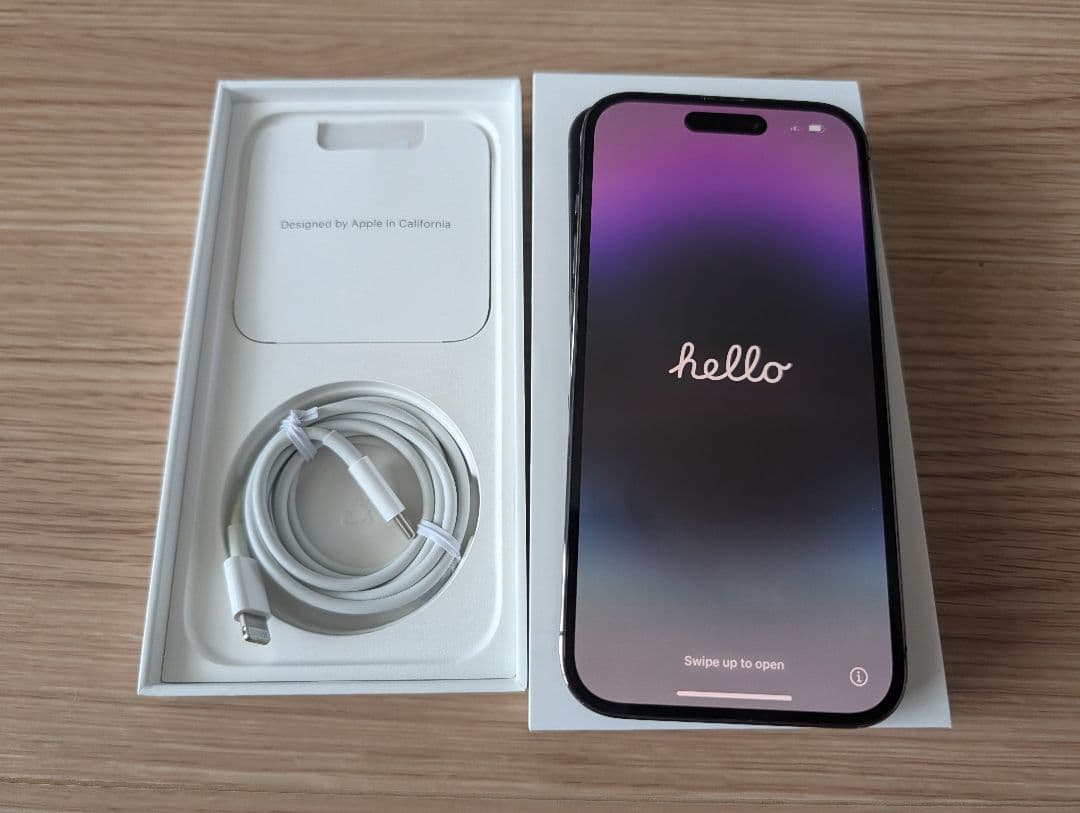 【美品】iPhone14pro　256gb ディープパープル　simフリー