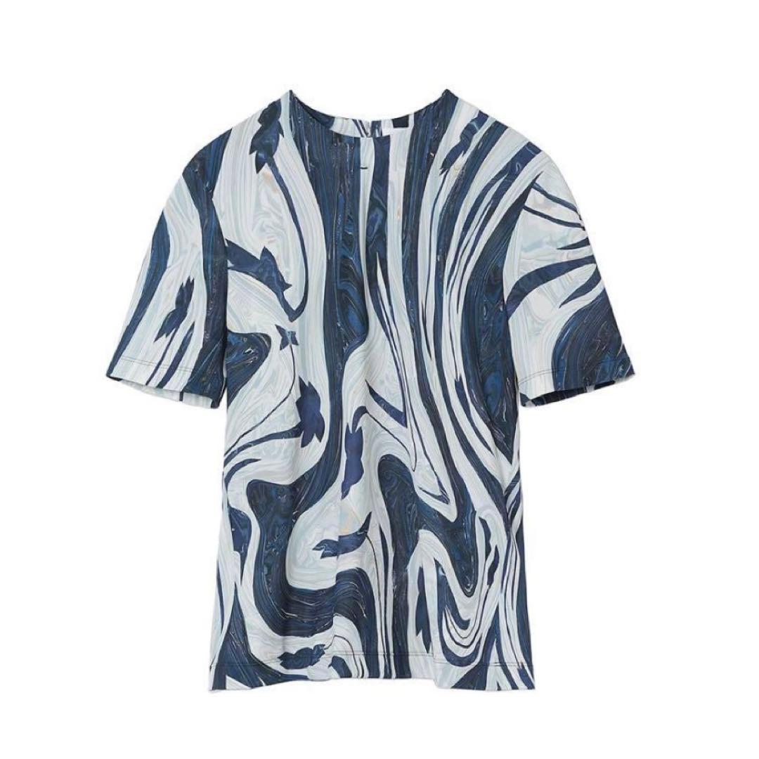 トップス mame Marble Print Jersey Crew Neck Top