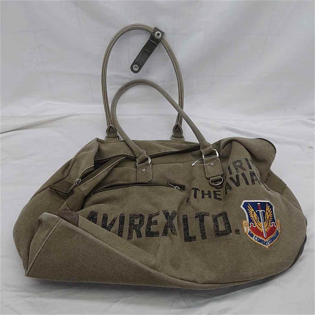 ■アヴィレックスキャンバス ボストンバッグ カーキ系 メンズ