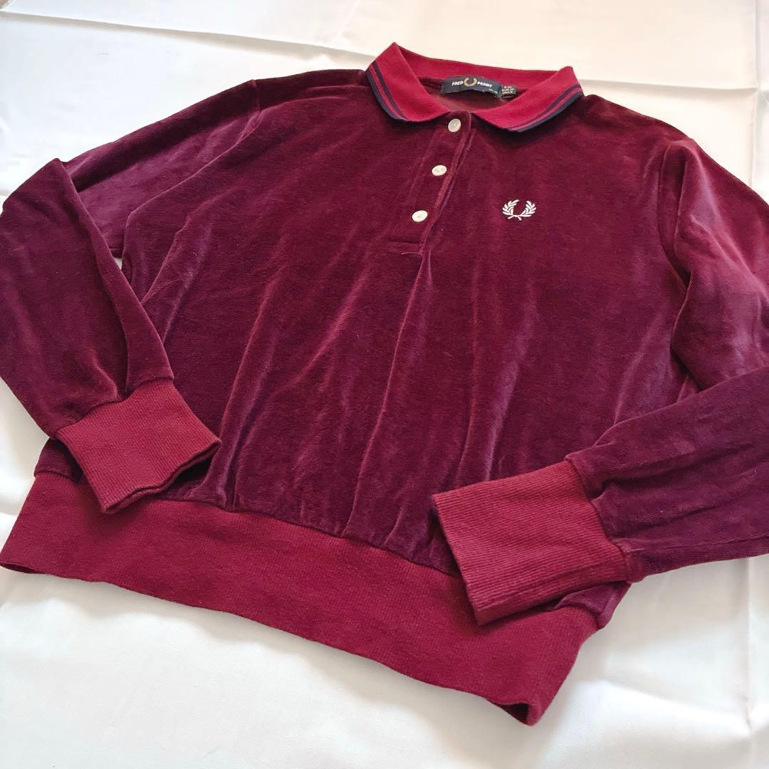 完売品✨️FRED PERRY ロングスリーブポロシャツ ベロア フレッドペリー