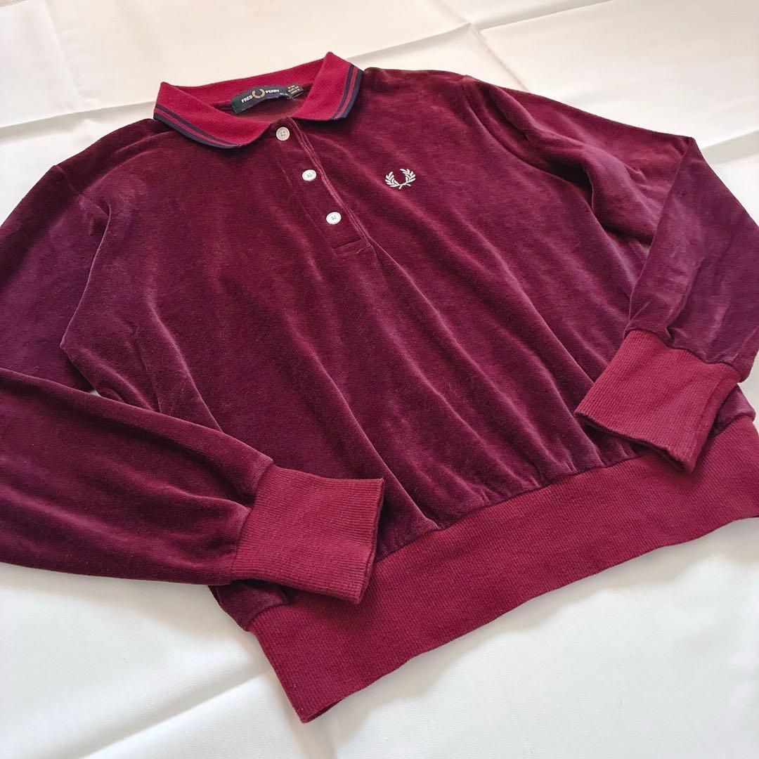完売品✨️FRED PERRY ロングスリーブポロシャツ ベロア フレッドペリー